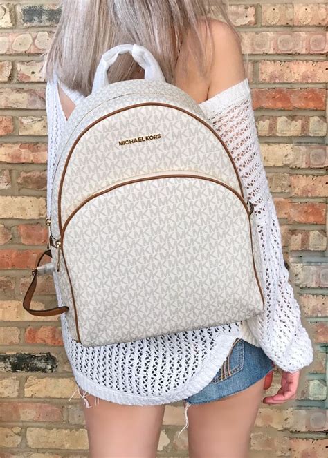 michael kors abbey mk vanilla large backpack|michael kors backpack sale.